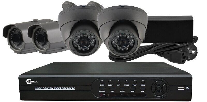Стандартный комплект системы видеонаблюдения