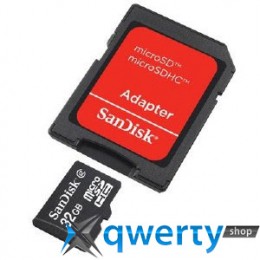 Sandisk microSDHC 32 GB Class 4 + SD Adapter SDSDQM-032G-B35A