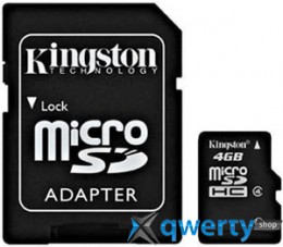 Kingston microSD 4 GB Class 4 (+ SD адаптер) SDC4/4GB