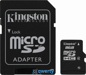 microSD Kingston 8GB Class 4 +SD адаптер (SDC4/8GB)