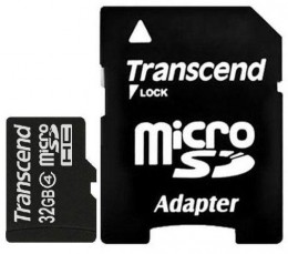 Transcend MicroSD 32 Gb (class 4) with SD adapter TS32GUSDHC4