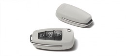 Кожаный футляр для ключа Audi Leather key cover, Pearl silver 8X0071208 U45