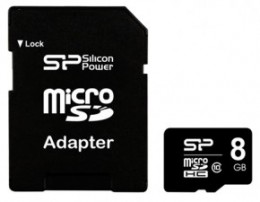 Silicon Power MicroSDHC 8GB Class 10 + adapter (SP008GBSTH010V10-SP)