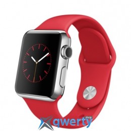 Apple Watch 38mm Stainless Steel Case with Red Sport Band (MLLD2)