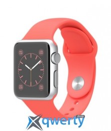 Apple iWatch 42mm Silver Aluminum Case with Pink Sport Band (MJ3R2)