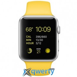 Apple Watch Sport 42mm Silver Aluminum Case with Yellow Sport Band MMFE2