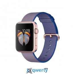 Apple Watch Sport 38mm Rose Gold Aluminum Case with Royal Blue Woven Nylon (MMF42)