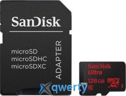 SanDisk 128GB microSDXC C10 UHS-I R80MB/s Ultra + SD (SDSQUNC-128G-GN6IA)
