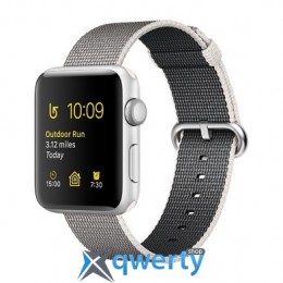 Apple Watch Series 2 42mm Silver Aluminum Case with Pearl Woven Nylon Band (MNPK2)