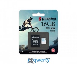 Kingston 16GB microSDHC C10 UHS-I U3 R90/W45MB/s + SD адаптер Action (SDCAC/16GB)