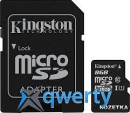 Kingston 8GB microSDHC C10 UHS-I R45/W10MB/s + SD адаптер(SDC10G2/8GB)