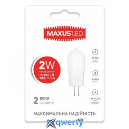 LED лампа MAXUS G4 2W 3000K 12V AC/DC (1-LED-207)