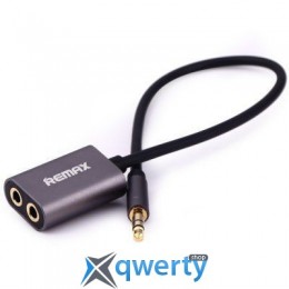 Remax RL-S20 3.5mm Dual Port Aux Cable black