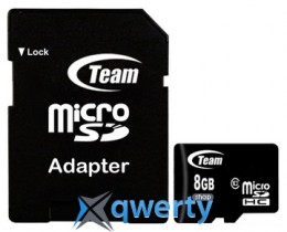 MicroSDHC 8GB Class 10 Team + SD-adapter (TUSDH8GCL1003)