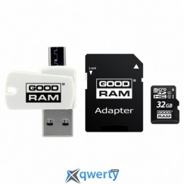 GOODRAM MicroSDHC 32GB UHS-I Class 10 GOODRAM + SD-adapter + OTG Card reader (M1A4-0320R11)
