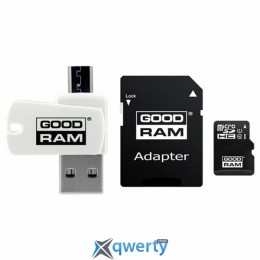 GOODRAM MicroSDHC 8GB UHS-I Class 10 + SD-adapter + OTG Card reader (M1A4-0080R11)