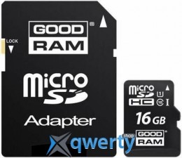 MicroSDHC 16GB UHS-I Class 10 GOODRAM + SD-adapter (M1AA-0160R11)