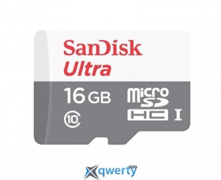 MicroSDHC 16GB UHS-I Class 10 SanDisk Ultra + SD-adapter (SDSQUNB-016G-GN3MA)