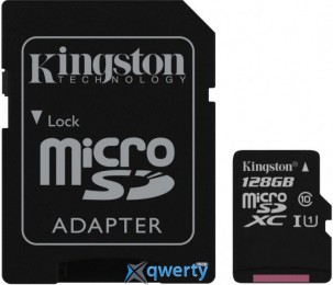 MicroSDXC 128GB UHS-I Class 10 Kingston + SD-adapter (SDC10G2/128GB)