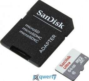 MicroSDXC 64GB UHS-I Class 10 SanDisk Ultra + SD-adapter (SDSQUNB-064G-GN3MA)