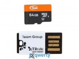 MicroSDXC 64GB UHS-I Team + USB-reader TR11A1 (TUSDX64GUHS29)