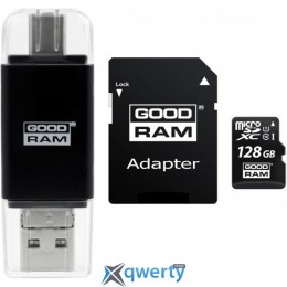 GOODRAM MicroSDXC 128GB UHS-I Class 10 + SD-adapter + Card reader Type-C (M1A5-1280R11)