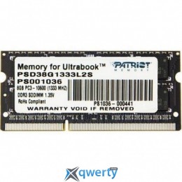PATRIOT SODIMM DDR3L 8GB 1333 MHZ PC3-10600 (PSD38G1333L2S)