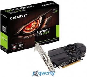 Gigabyte PCI-Ex GeForce GTX 1050 OC Low Profile 2GB GDDR5 (128bit) (1366/7008) (DVI, 2 x HDMI, DisplayPort) (GV-N1050OC-2GL)