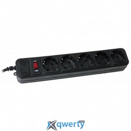 Maxxter SPM5-G-10B чорний, 3м кабель, 5 розеток