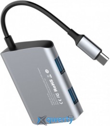 Baseus Enjoyment series Type-C to 2 x USB 2.0+USB 3.0 HUB Adapter Gray (CATSX-A0G)