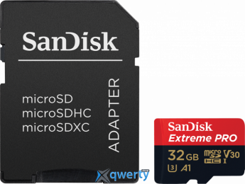 SanDisk Extreme PRO 32GB Class 10 V30 A1 +SD адаптер (SDSQXCG-032G-GN6MA)