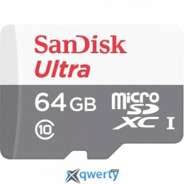 SanDisk 64GB microSDXC C10 UHS-I R80MB/s Ultra + SD (SDSQUNS-064G-GN3MA)