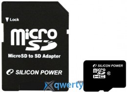 Silicon Power 16GB microSDHC C10 + SD адаптер (SP016GBSTH010V10SP)