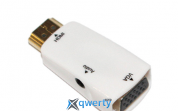 Конвертер-адаптер HDMI (папа) на VGA(мама) 3cm, White, CristalBox 8634_Y