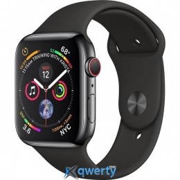 Apple Watch Series 4 GPS + LTE (MTV52) 44mm Space Black Stainless Steel Case with Black Sport Band