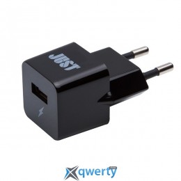 JUST Atom USB Wall Charger (1A/5W, 1USB) Black (WCHRGR-TM-BLCK)