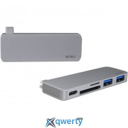 WIWU Adapter T6 USB-C to USB-C+SD+2xUSB3.0 HUB Gray (TCH6GR)