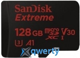 SanDisk 128GB microSDXC V30 A1 UHS-I U3 R100/W90MB/s 4K Extreme + SD (SDSQXAF-128G-GN6MA)