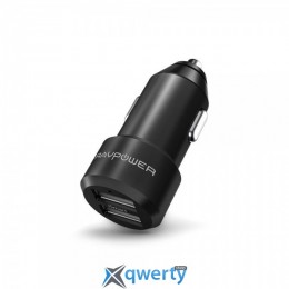 RAVPower 24W 4.8A Aluminum Alloy Dual USB Car Charger with iSmart (RP-VC006)