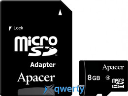 microSD 8GB Apacer Class 4 +SD адаптер (AP8GMCSH4-R)