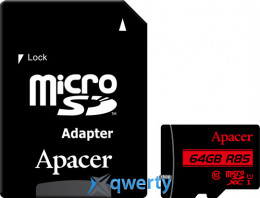microSD Apacer R85 64GB Class 10 +SD адаптер (AP64GMCSX10U5-R) 4712389912626