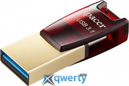 USB-A + USB-C 3.1 Apacer AH180 64GB Red (AP64GAH180R-1)