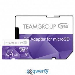 Team 64GB microSD Class10 UHS-I (TCUSDX64GUHS41)