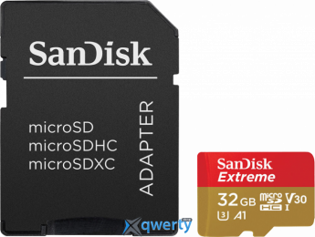 microSD SanDisk Extreme 32GB Class 10 V30 A1 +SD адаптер (SDSQXAF-032G-GN6MA)