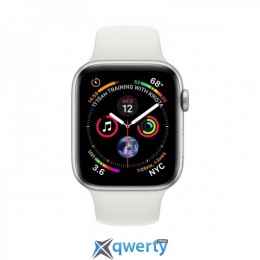 Apple Watch Series 4 44mm (GPS) Silver Aluminum Case with White Sport Band (MU6A2)