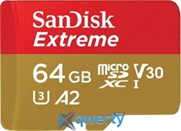 SanDisk 64GB microSDXC C10 UHS-I U3 R160MB/s Extreme V30 (SDSQXA2-064G-GN6MA)
