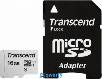 microSD Transcend 300S 16GB Class 10 +SD адаптер (TS16GUSD300S-A)