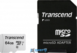 microSD Transcend 300S 64GB Class 10 A1 +SD адаптер (TS64GUSD300S-A)