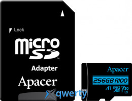 microSD Apacer R100 256GB Class 10 V30 +SD адаптер (AP256GMCSX10U7-R) 4712389915955