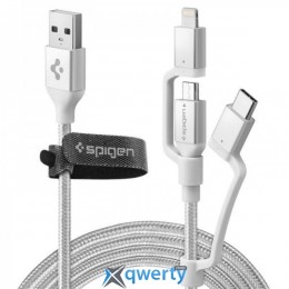 Spigen Essential C10i3 Silver USB-C+Micro-B 5-pin+USB Lightning to USB 2.0 (000CB23017)